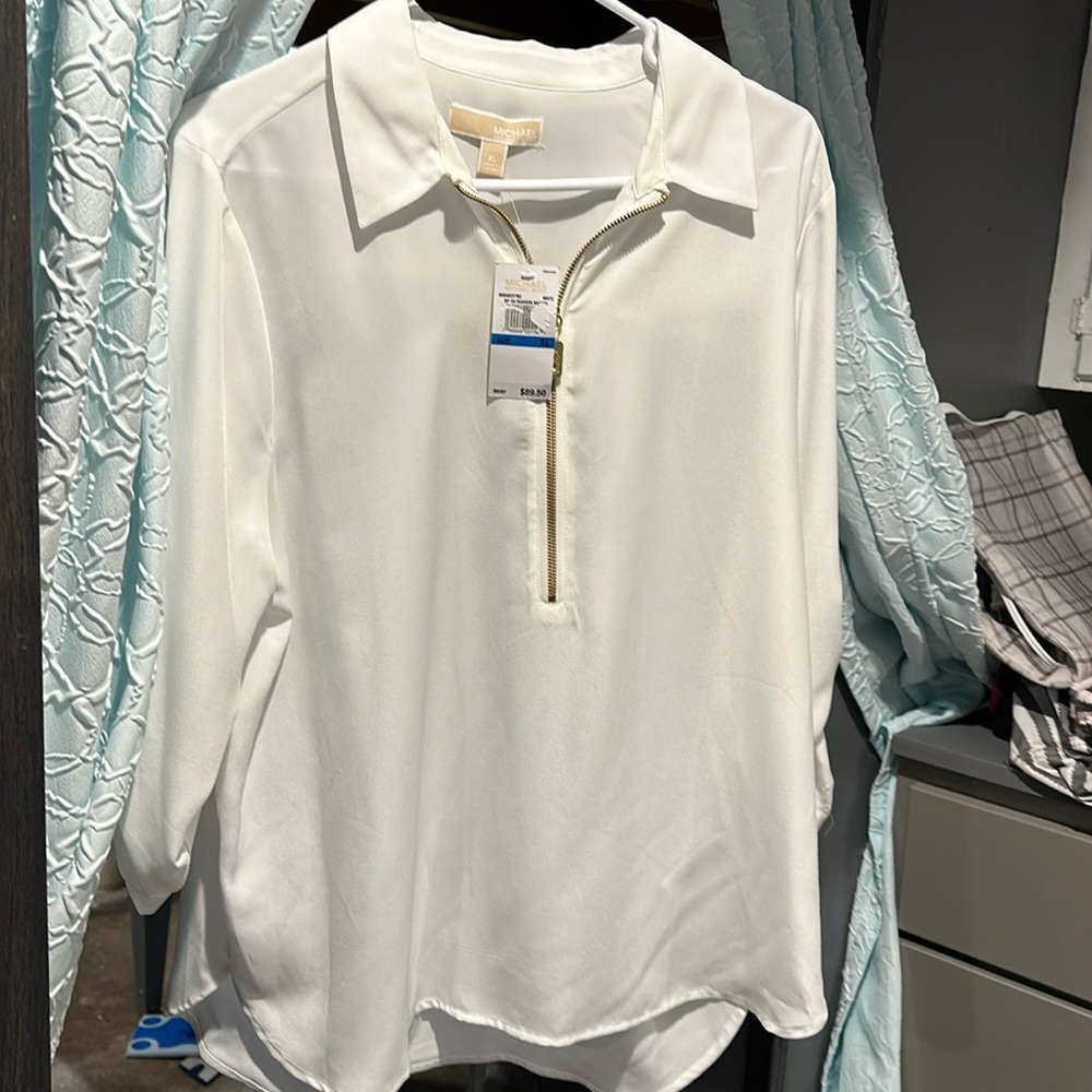 Michael Kors white basic top new with tags